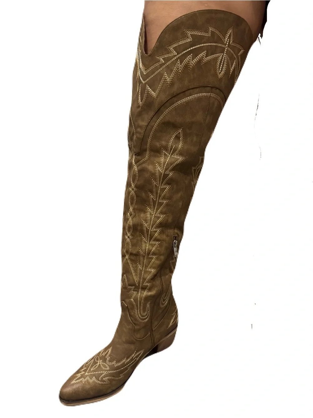Sexytag Cowgirl Boots Thigh High Wide Calf Embroidered Western Cowboy Boots